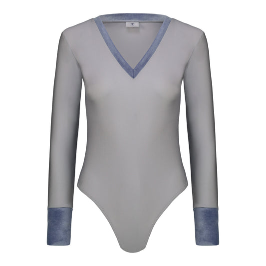 Body a V maniche lunghe